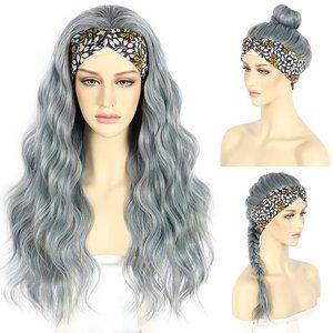 Gray Hairstyles Headband Wig